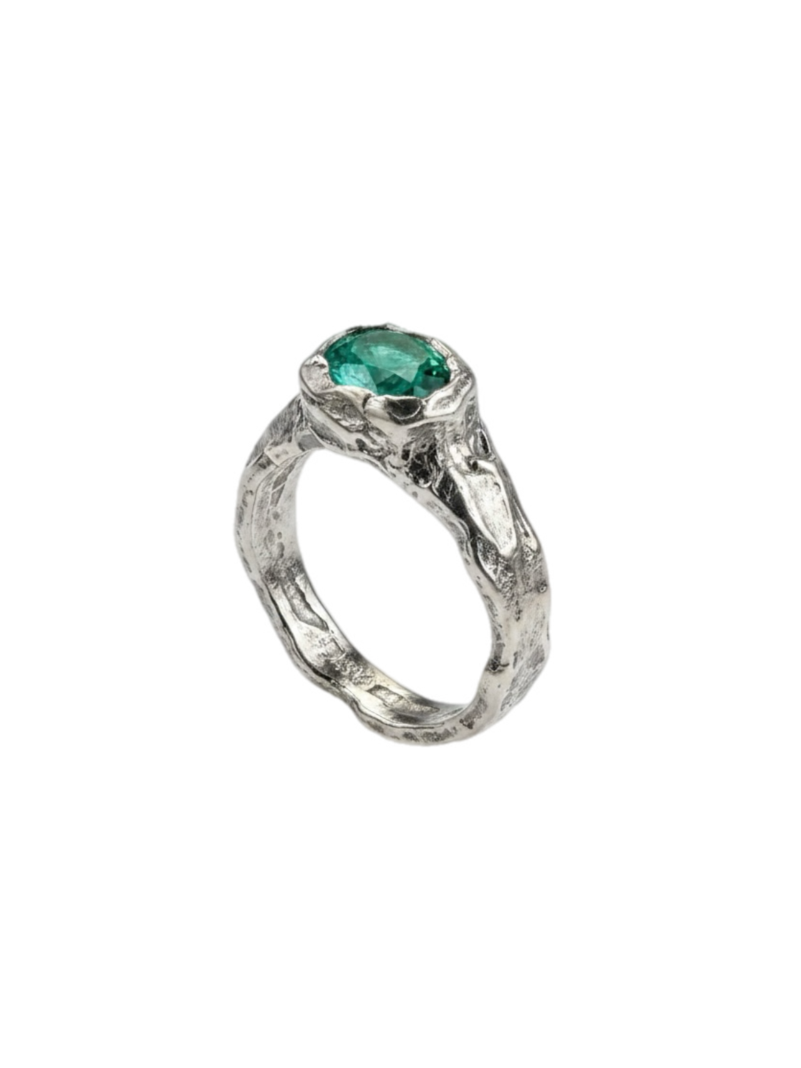 Esmeralda Ring — 925 silver ring with emerald, Camila D. Daneri