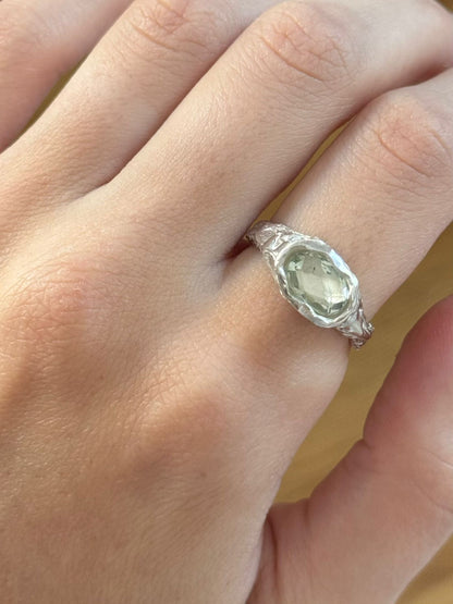 Prasiolita Ring — 925 silver ring with prasiolite, Camila D. Daneri