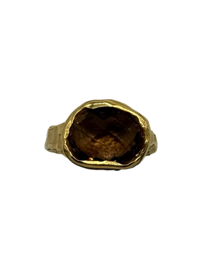 Fume Ring — 925 silver ring with smoky quartz, Camila D. Daneri