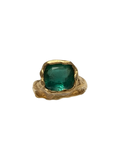 Esmeralda Dorado Ring — 925 silver ring with emerald and 18k gold vermeil, Camila D. Daneri