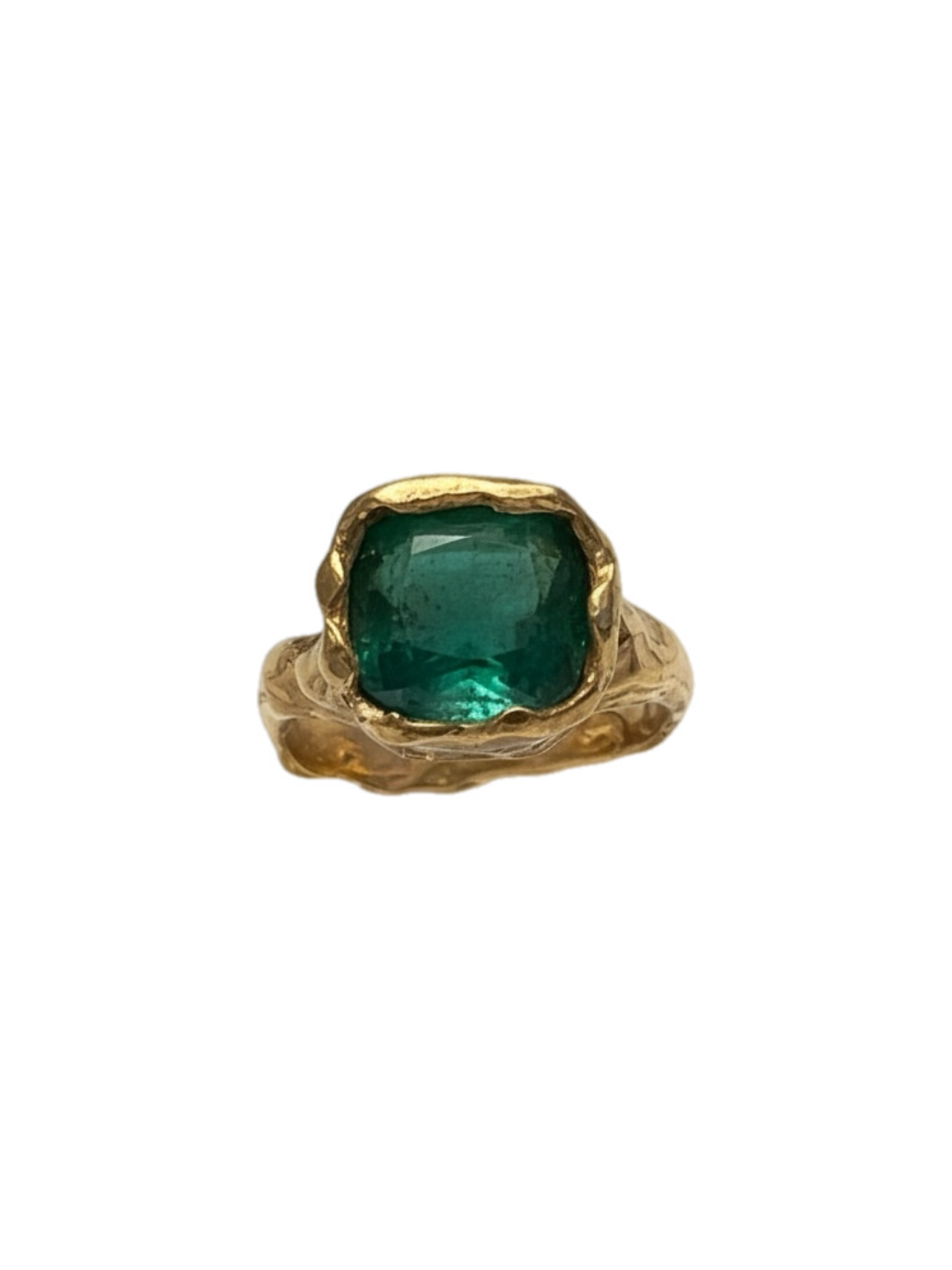Esmeralda Dorado Ring — 925 silver ring with emerald and 18k gold vermeil, Camila D. Daneri
