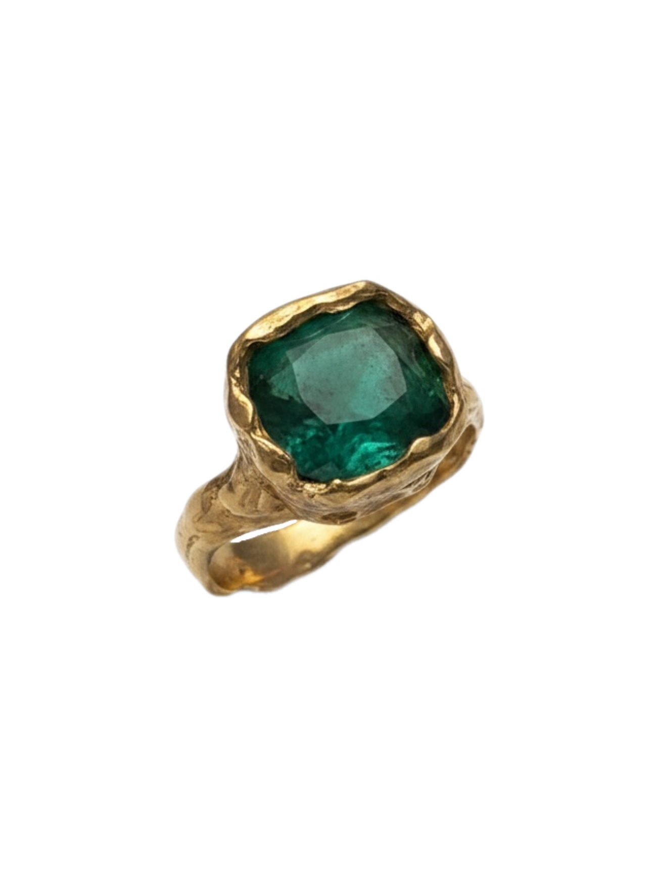 Esmeralda Dorado Ring — 925 silver ring with emerald and 18k gold vermeil, Camila D. Daneri