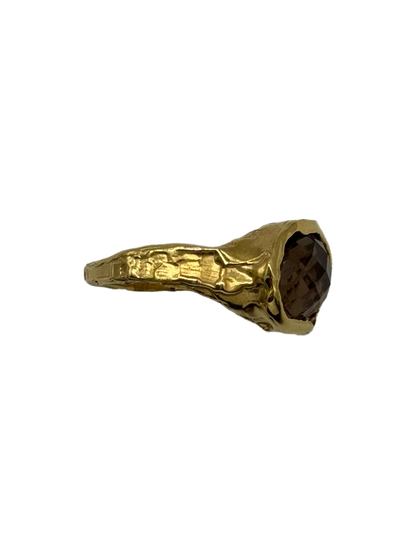 Fume Ring — 925 silver ring with smoky quartz, Camila D. Daneri
