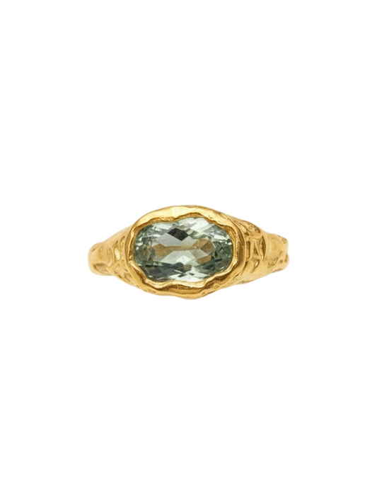 Prasiolita Ring — 925 silver ring with prasiolite, Camila D. Daneri