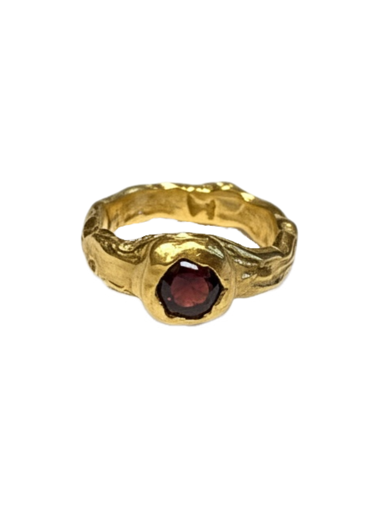 Granate Pinky Ring — 925 silver pinky ring with garnet, Camila D. Daneri