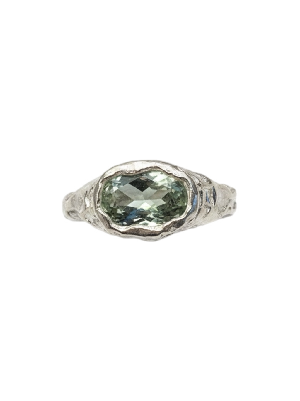 Prasiolita Ring — 925 silver ring with prasiolite, Camila D. Daneri
