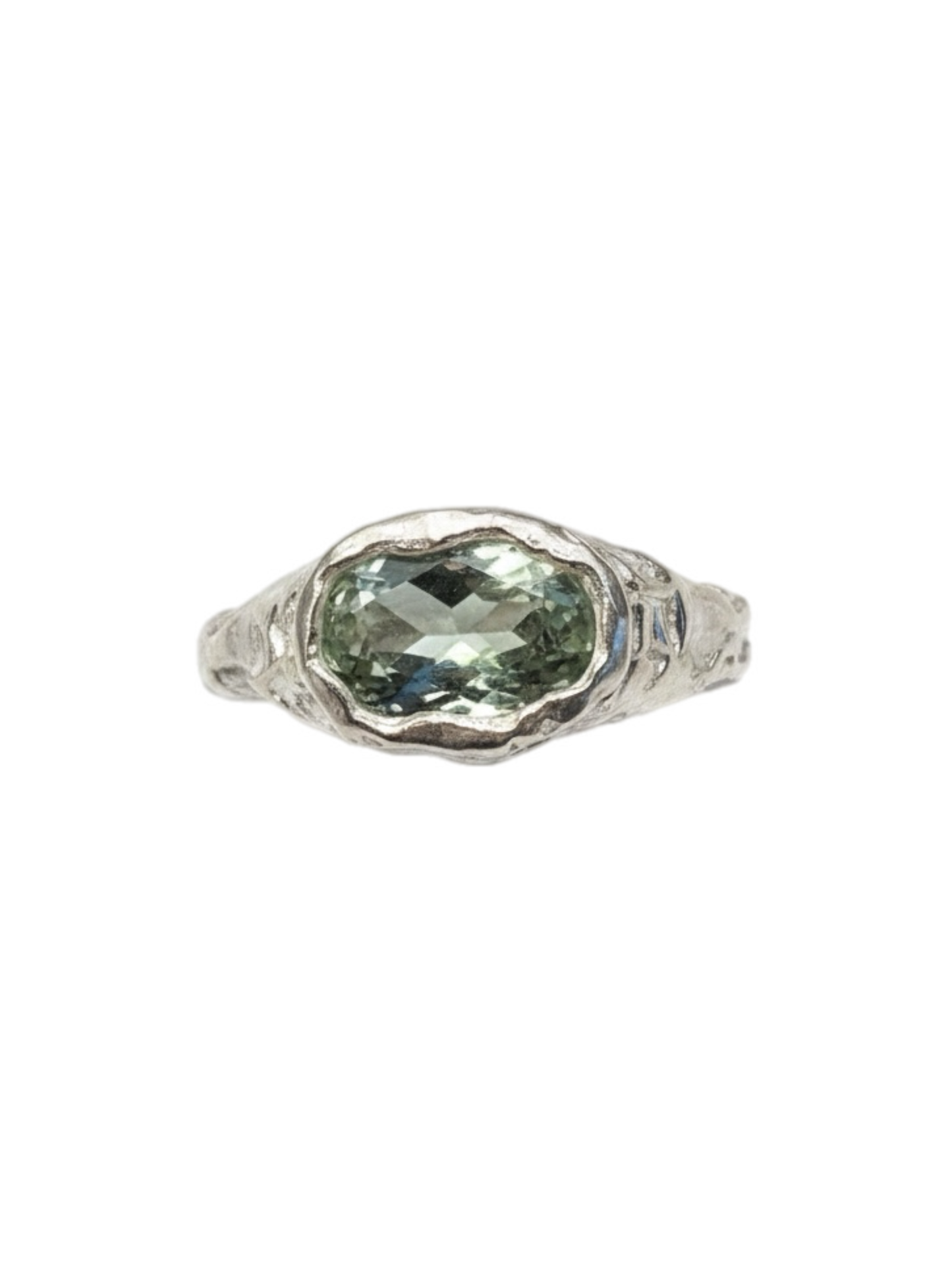 Prasiolita Ring — 925 silver ring with prasiolite, Camila D. Daneri