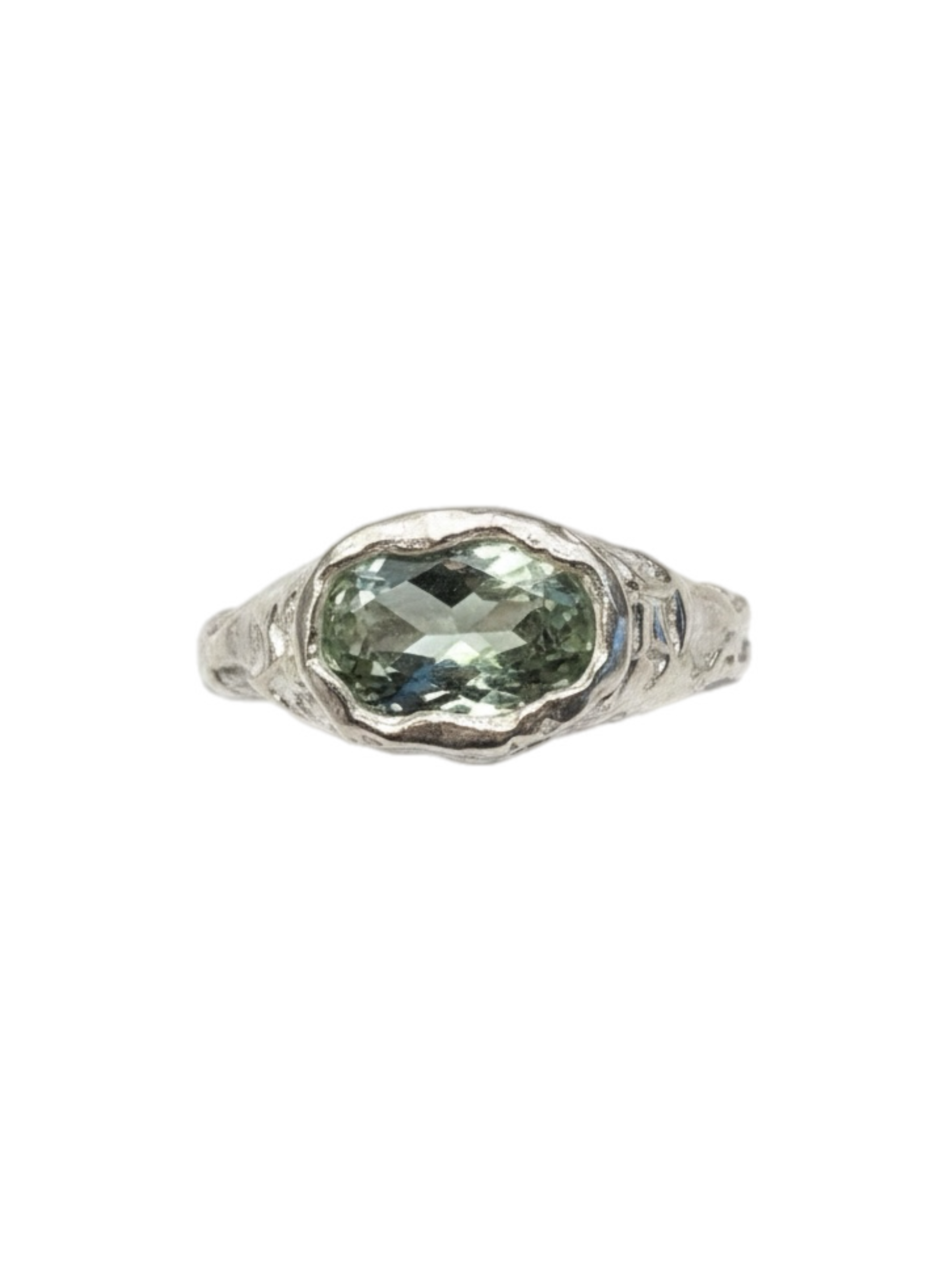 Prasiolita Ring — 925 silver ring with prasiolite, Camila D. Daneri