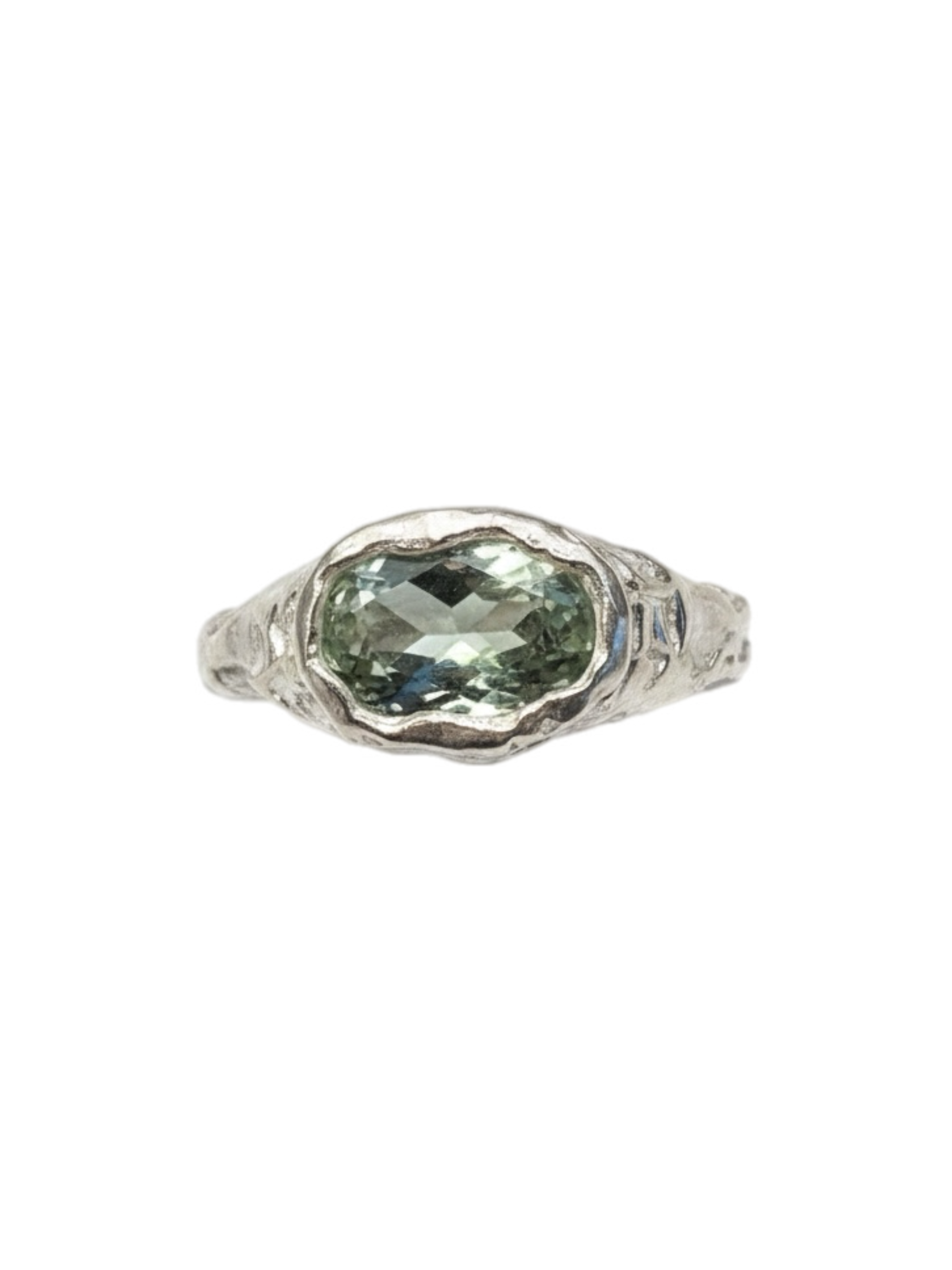 Prasiolita Ring — 925 silver ring with prasiolite, Camila D. Daneri