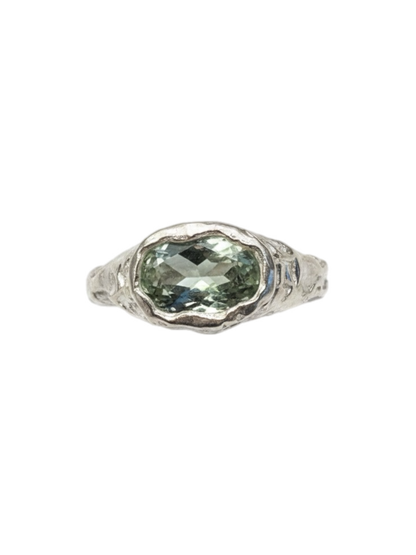 Prasiolita Ring — 925 silver ring with prasiolite, Camila D. Daneri