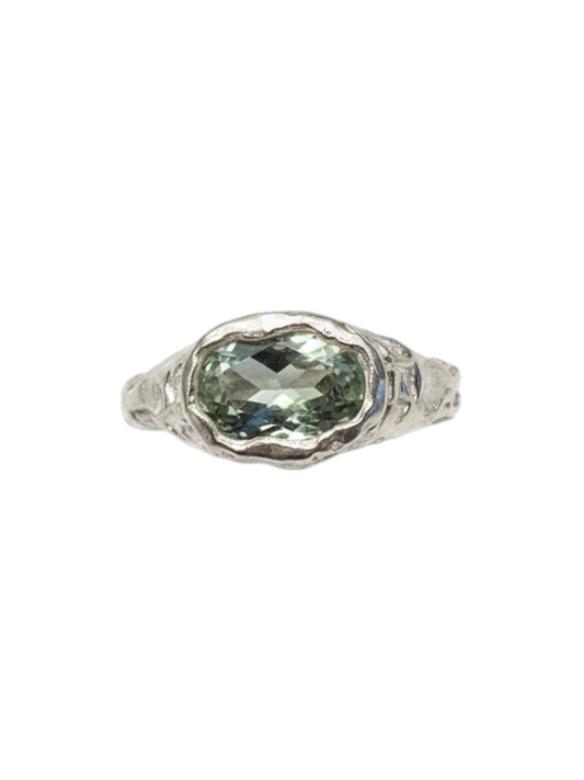 Prasiolita Ring — 925 silver ring with prasiolite, Camila D. Daneri