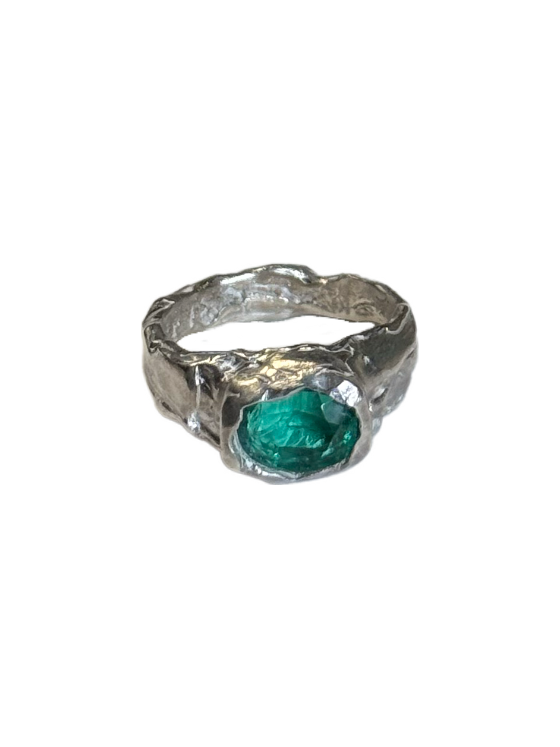 Esmeralda Ring — 925 silver ring with emerald, Camila D. Daneri