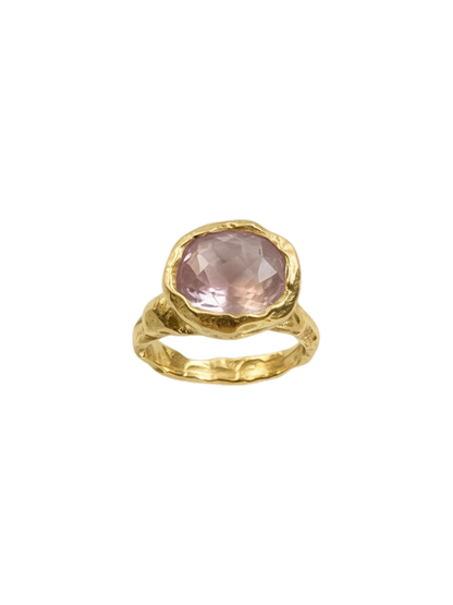 Quarzo Rosa Ring — 925 silver ring with rose quartz, Camila D. Daneri