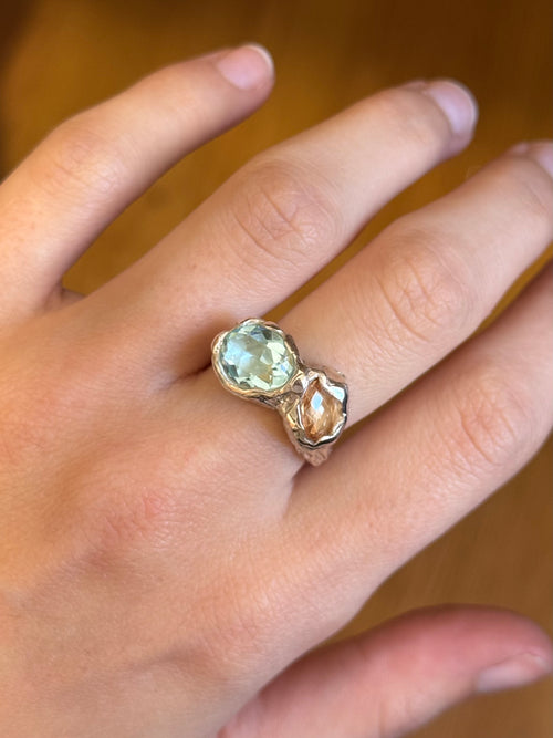 Aquamarina Ring — 925 silver ring with aquamarine, Camila D. Daneri
