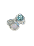 Opalo and Moissanita Ring — 925 silver ring with opal and moissanite, Camila D. Daneri