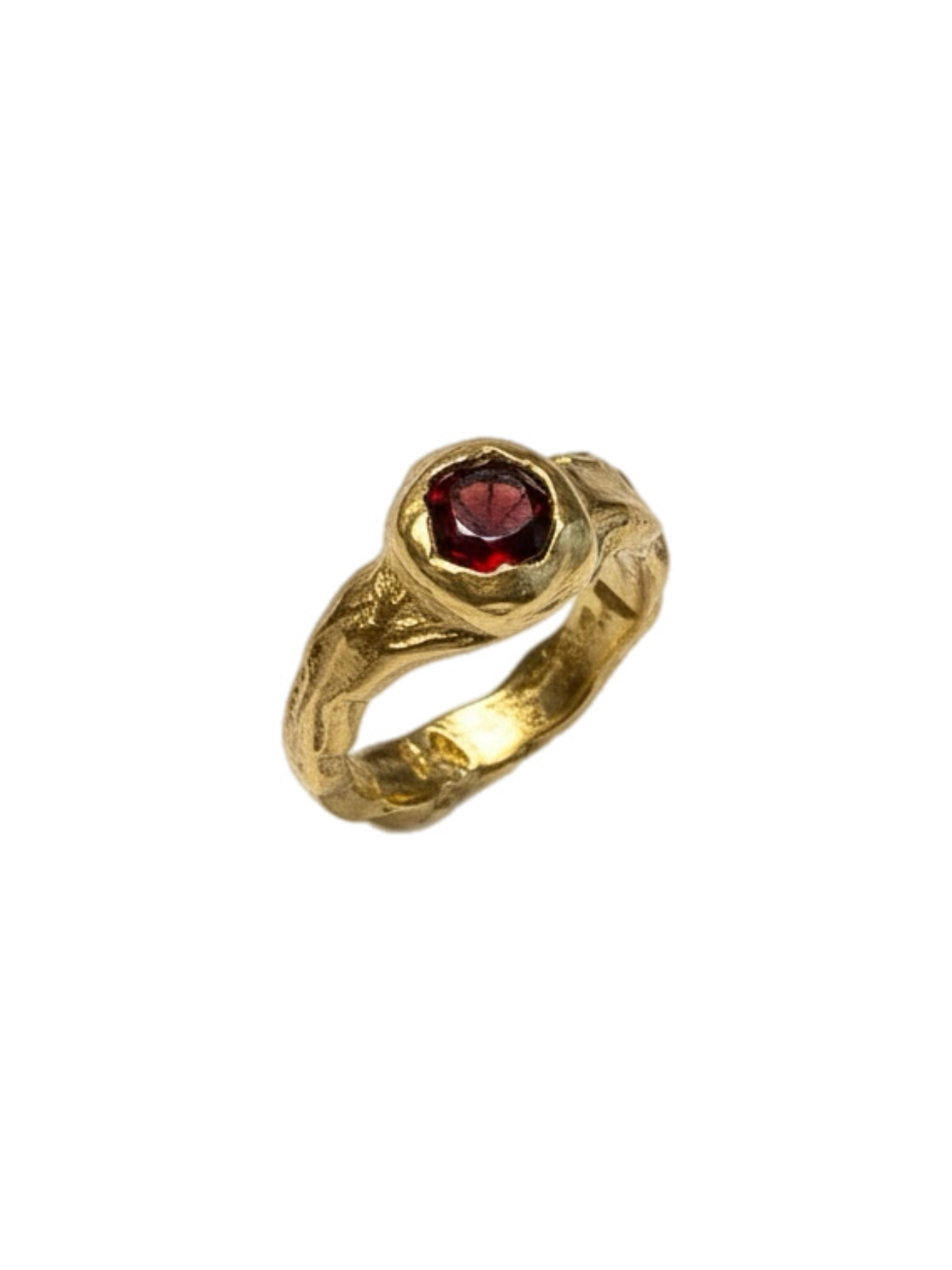 Granate Pinky Ring — 925 silver pinky ring with garnet, Camila D. Daneri