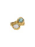 Opalo & Moissanita Ring Gold