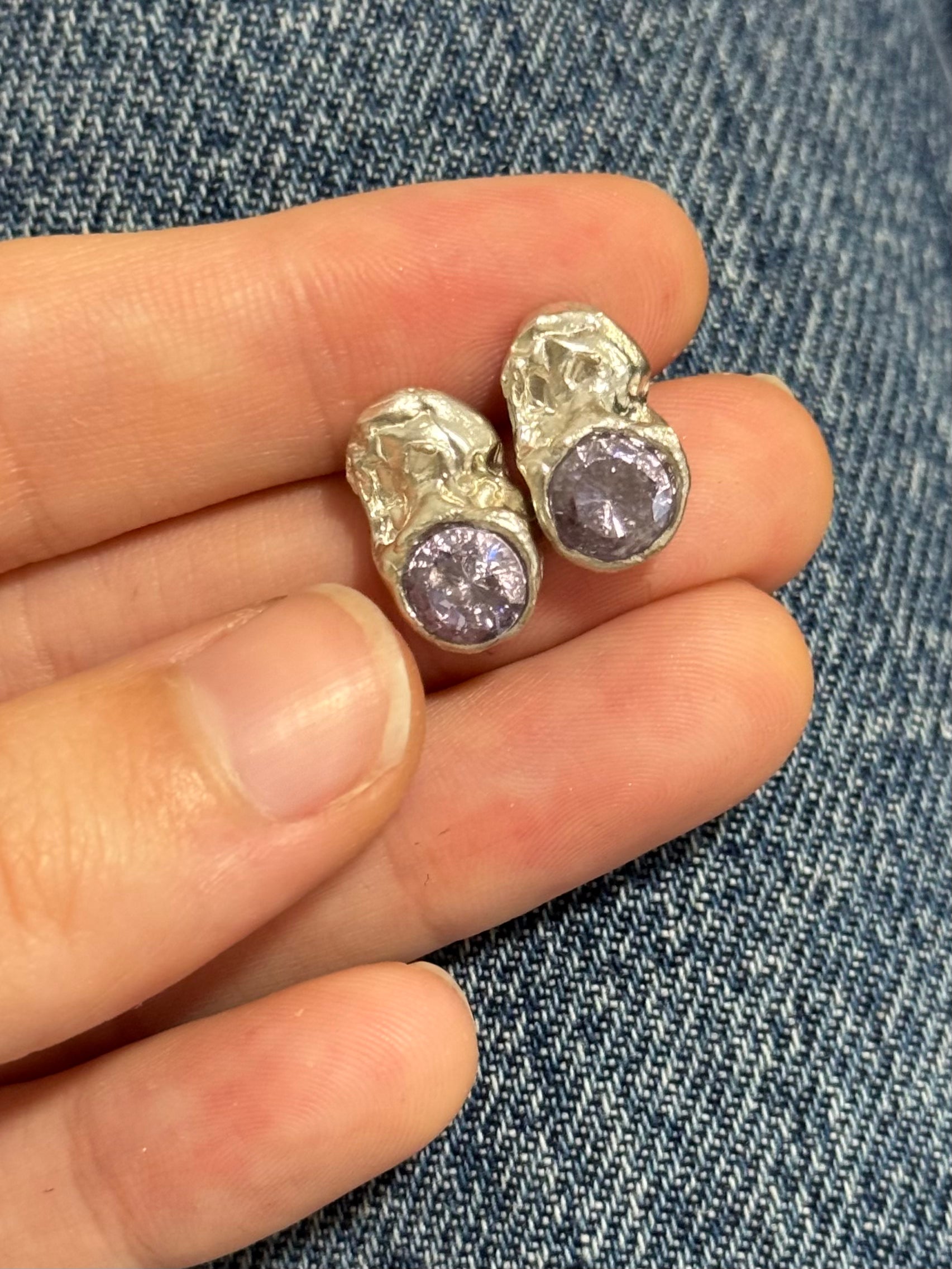 Amethyst Stud Earrings