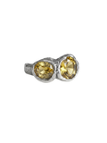 Eclipse Ring in 925 sterling silver with two lab citrines