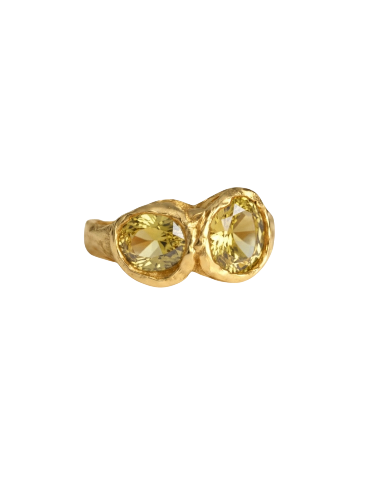 Eclipse Ring in 18k gold vermeil with two lab citrines
